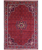 Hand Knotted Persian Bijar Wool Rug - 6'11'' x 10'1'' 6' 11" X 10' 1" ( 211 X 307 ) / Red / Blue