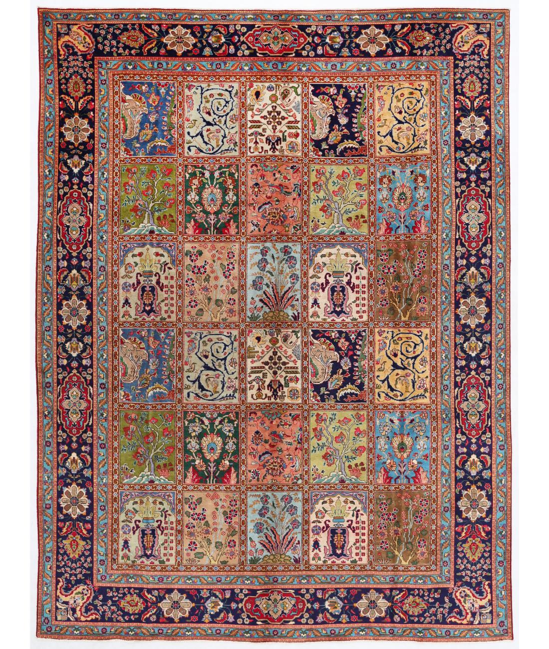 Hand Knotted Persian Tabriz Wool Rug - 8'2'' x 11'0'' 8' 2" X 11' 0" ( 249 X 335 ) / Multi / Blue