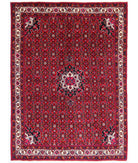 Hand Knotted Persian Bijar Wool Rug - 7'1'' x 9'8'' 7' 1" X 9' 8" ( 216 X 295 ) / Red / Ivory