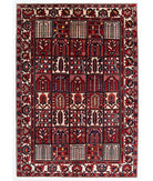 Hand Knotted Persian Bakhtiari Wool Rug - 7'1'' x 10'2'' 7' 1" X 10' 2" ( 216 X 310 ) / Red / Ivory