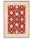 Hand Knotted Ziegler Farhan Wool Rug - 5'5'' x 7'10'' 5' 5" X 7' 10" ( 165 X 239 ) / Red / Ivory