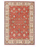 Hand Knotted Ziegler Farhan Wool Rug - 6'9'' x 9'7'' 6' 9" X 9' 7" ( 206 X 292 ) / Red / Ivory