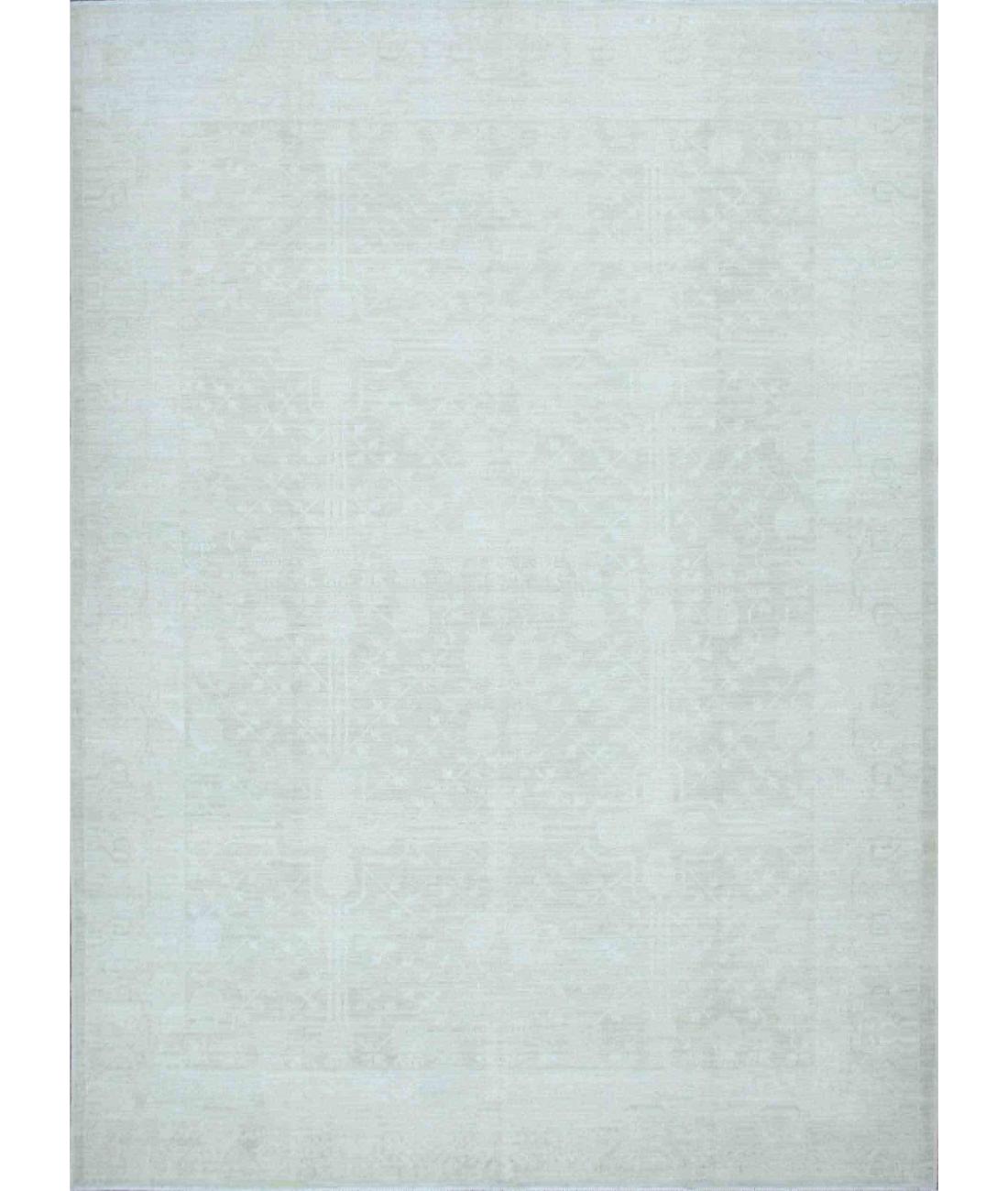 Hand Knotted Khotan Wool Rug - 8'9'' x 11'11'' 8' 9" X 11' 11" ( 267 X 363 ) / Taupe / Ivory