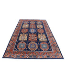 Humna 5'9'' X 8'10'' Hand-Knotted Wool Rug 5'9'' x 8'10'' (173 X 265) / Blue / Rust