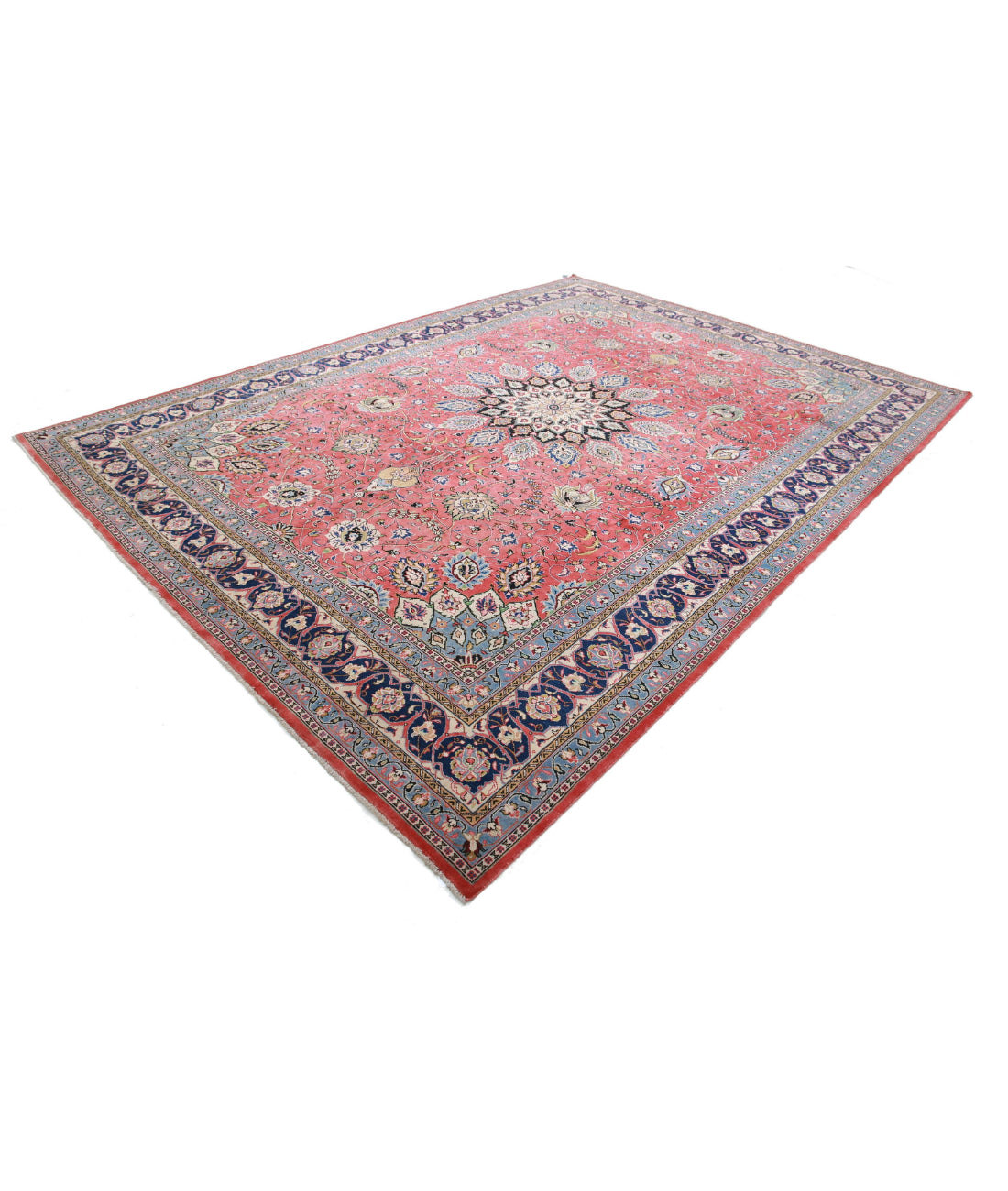 Tabriz 8'11'' X 12'4'' Hand-Knotted Wool Rug 8'11'' x 12'4'' (268 X 370) / Red / Blue