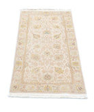 Agra 2'0'' X 4'1'' Hand-Knotted Wool Rug 2'0'' x 4'1'' (263 X 355) / Ivory / Gold