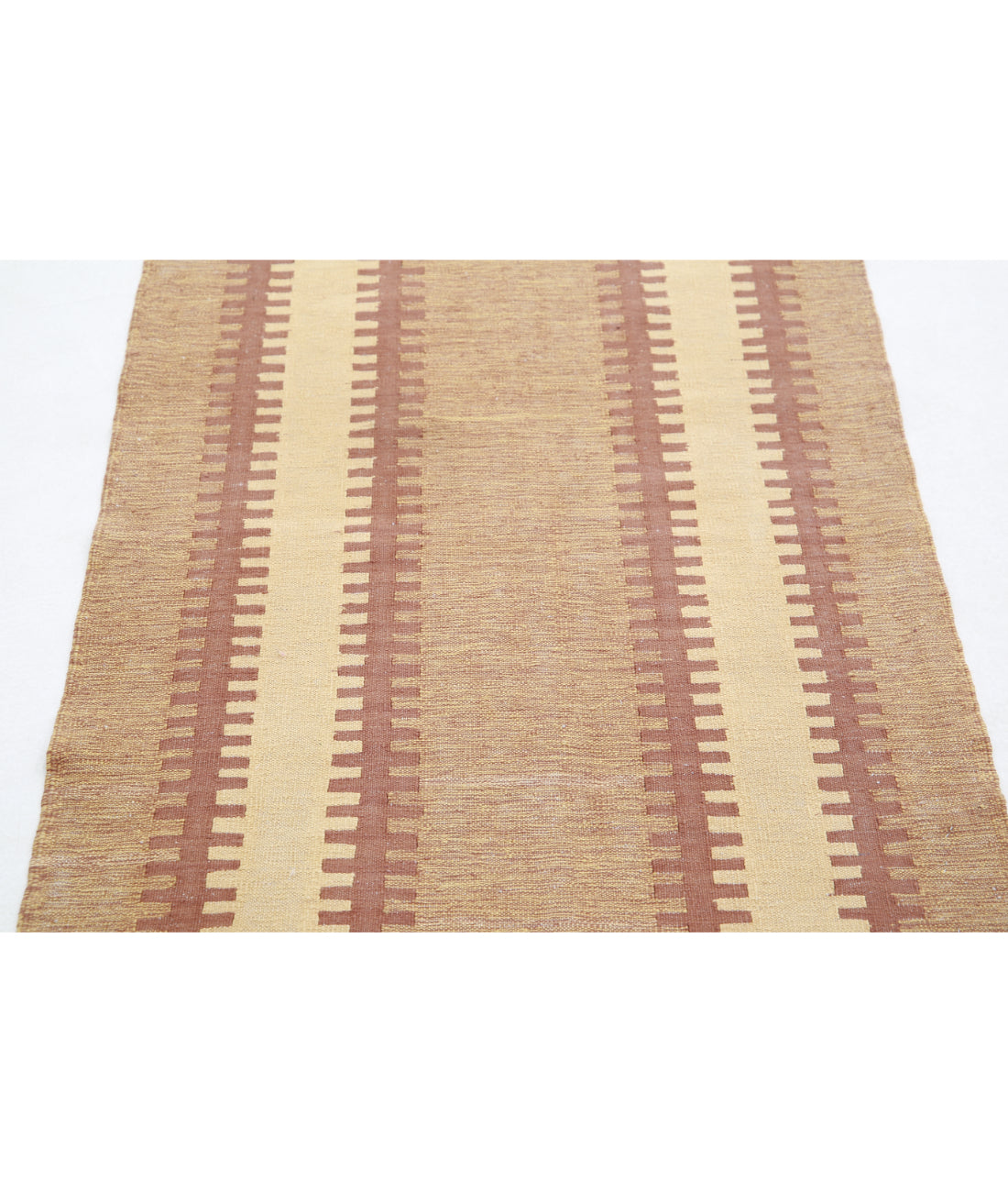 Kafkas-Kilim 2'7'' X 4'0'' Hand-Knotted Wool Kilim 2'7'' x 4'0'' (78 X 120) / Taupe / Ivory