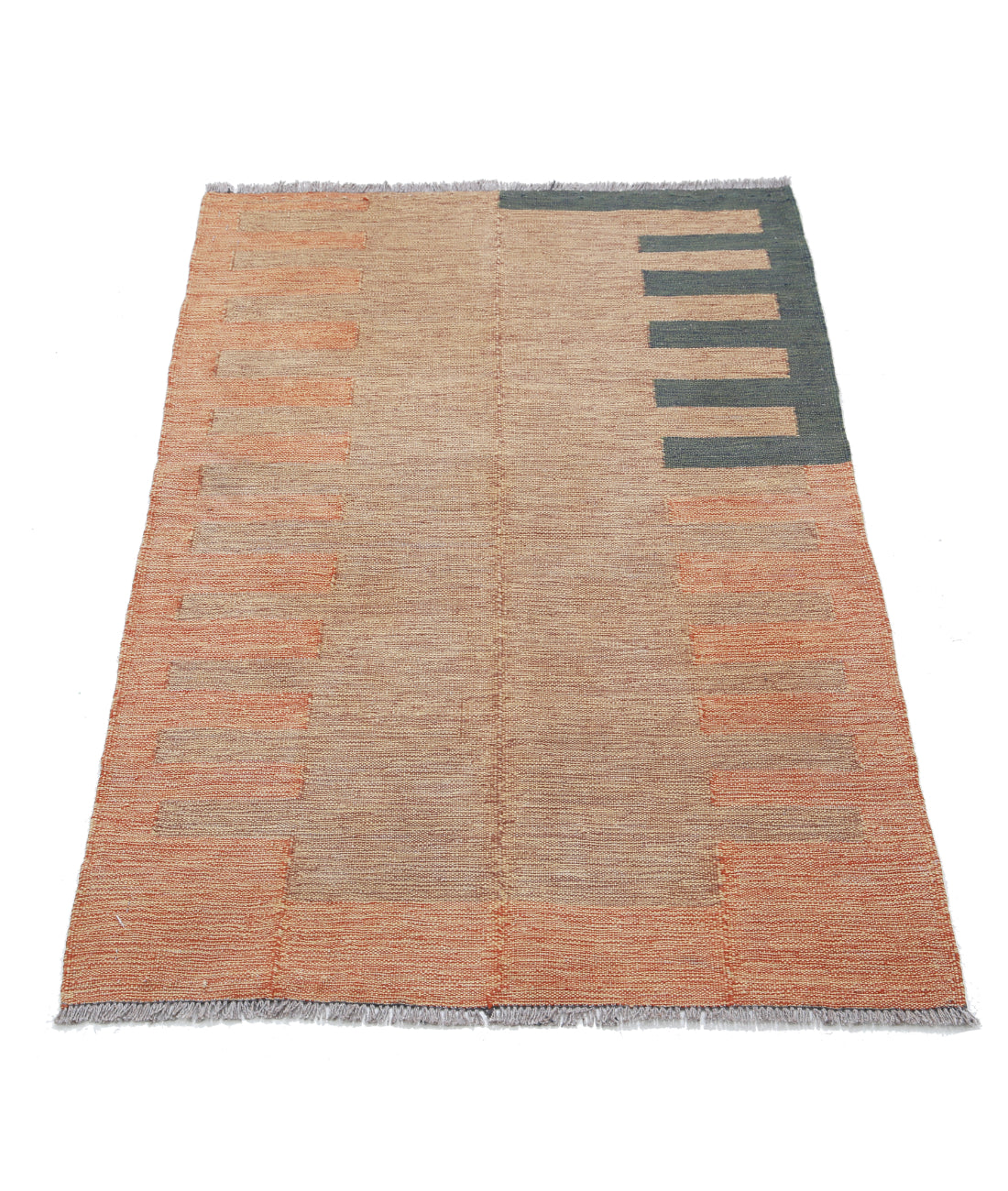 Kafkas-Kilim 2'7'' X 4'1'' Hand-Knotted Wool Kilim 2'7'' x 4'1'' (78 X 123) / Brown / Taupe