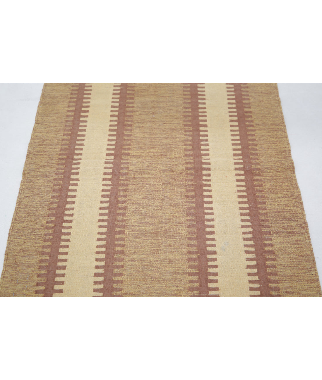 Kafkas-Kilim 2'7'' X 4'1'' Hand-Knotted Wool Kilim 2'7'' x 4'1'' (78 X 123) / Brown / Ivory