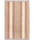 Kafkas-Kilim 2'7'' X 4'1'' Hand-Knotted Wool Kilim 2'7'' x 4'1'' (78 X 123) / Brown / Ivory