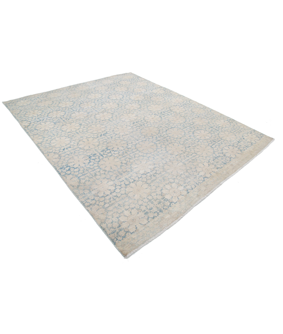 Artemix 7'9'' X 9'7'' Hand-Knotted Wool Rug 7'9'' x 9'7'' (233 X 288) / Blue / Ivory