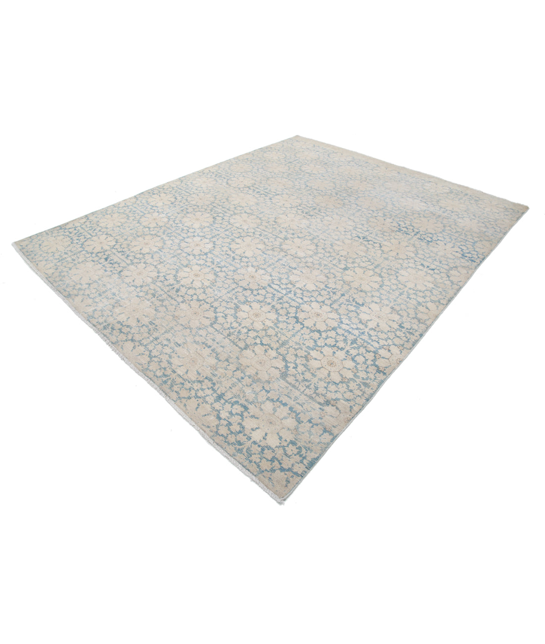 Artemix 7'9'' X 9'7'' Hand-Knotted Wool Rug 7'9'' x 9'7'' (233 X 288) / Blue / Ivory