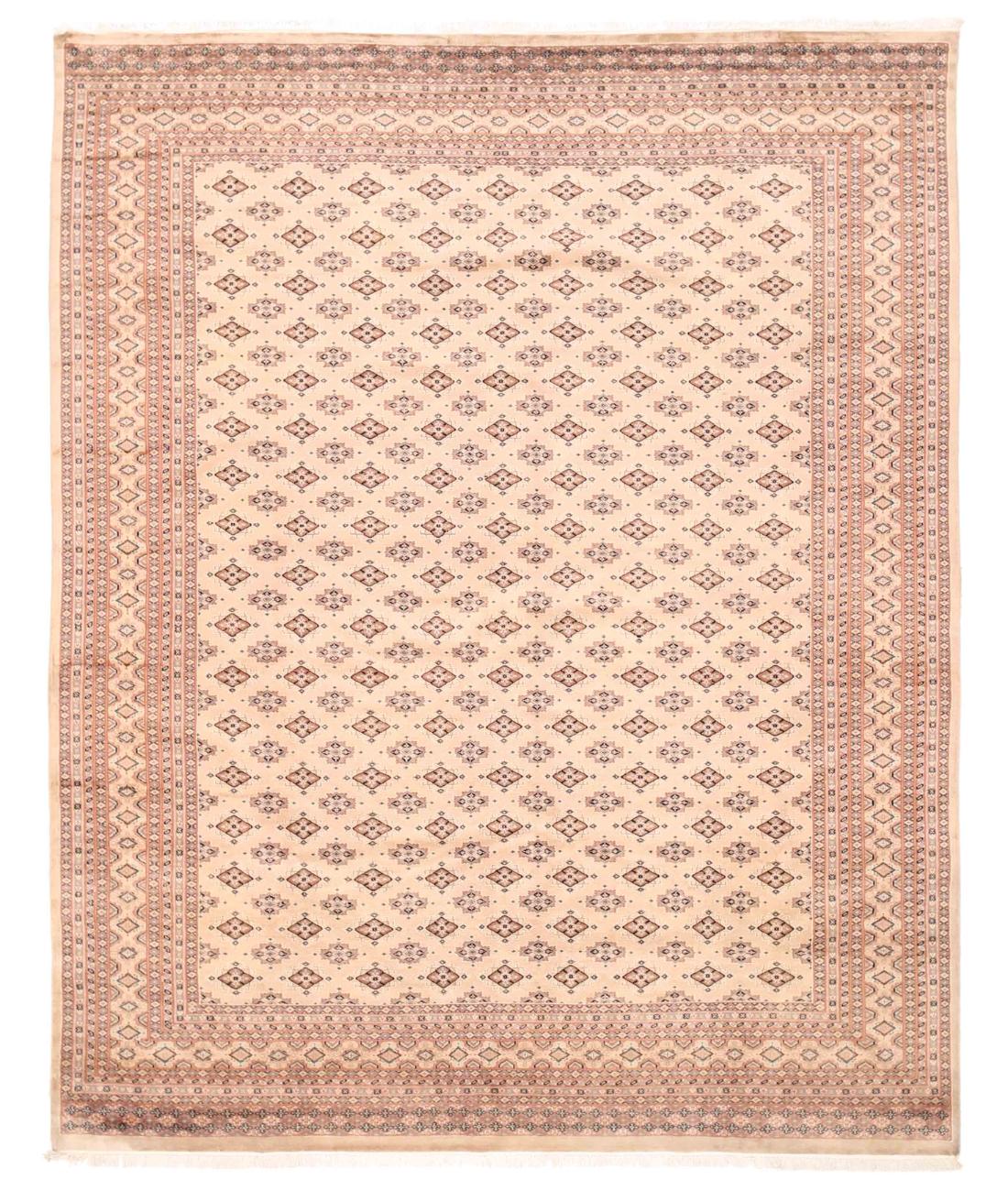 Hand Knotted Tribal Bokhara Wool Rug - 8'0'' x 10'0'' 8' 0" X 10' 0" ( 244 X 305 ) / Beige / Taupe