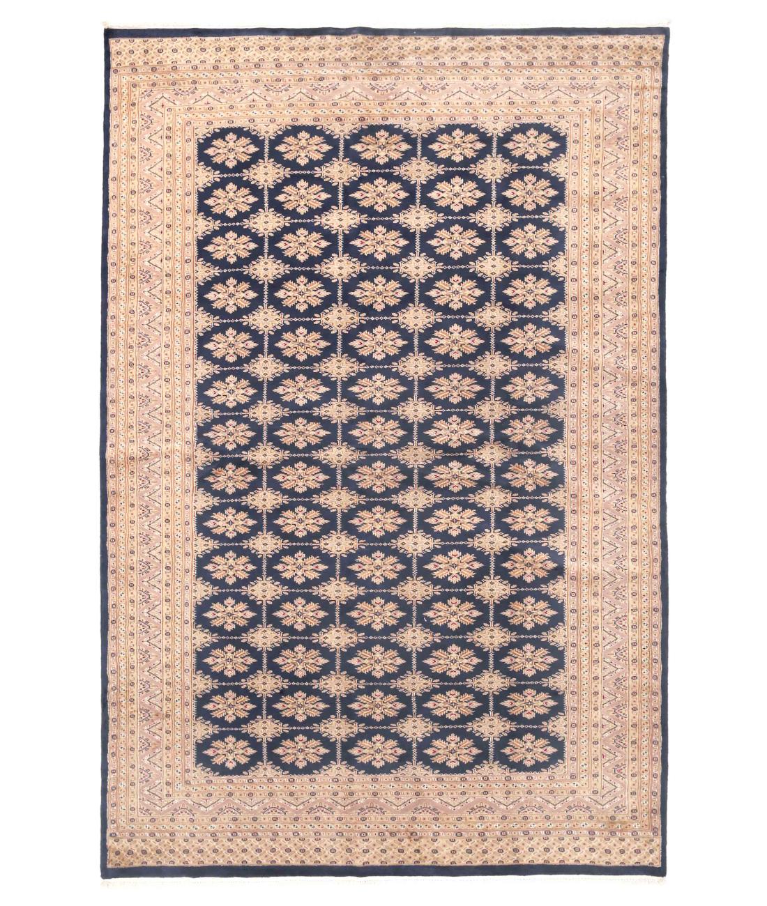 Hand Knotted Tribal Bokhara Wool Rug - 5'11'' x 9'0'' 5' 11" X 9' 0" ( 180 X 274 ) / Blue / Pink
