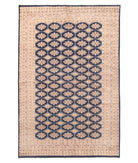 Hand Knotted Tribal Bokhara Wool Rug - 5'11'' x 9'0'' 5' 11" X 9' 0" ( 180 X 274 ) / Blue / Pink