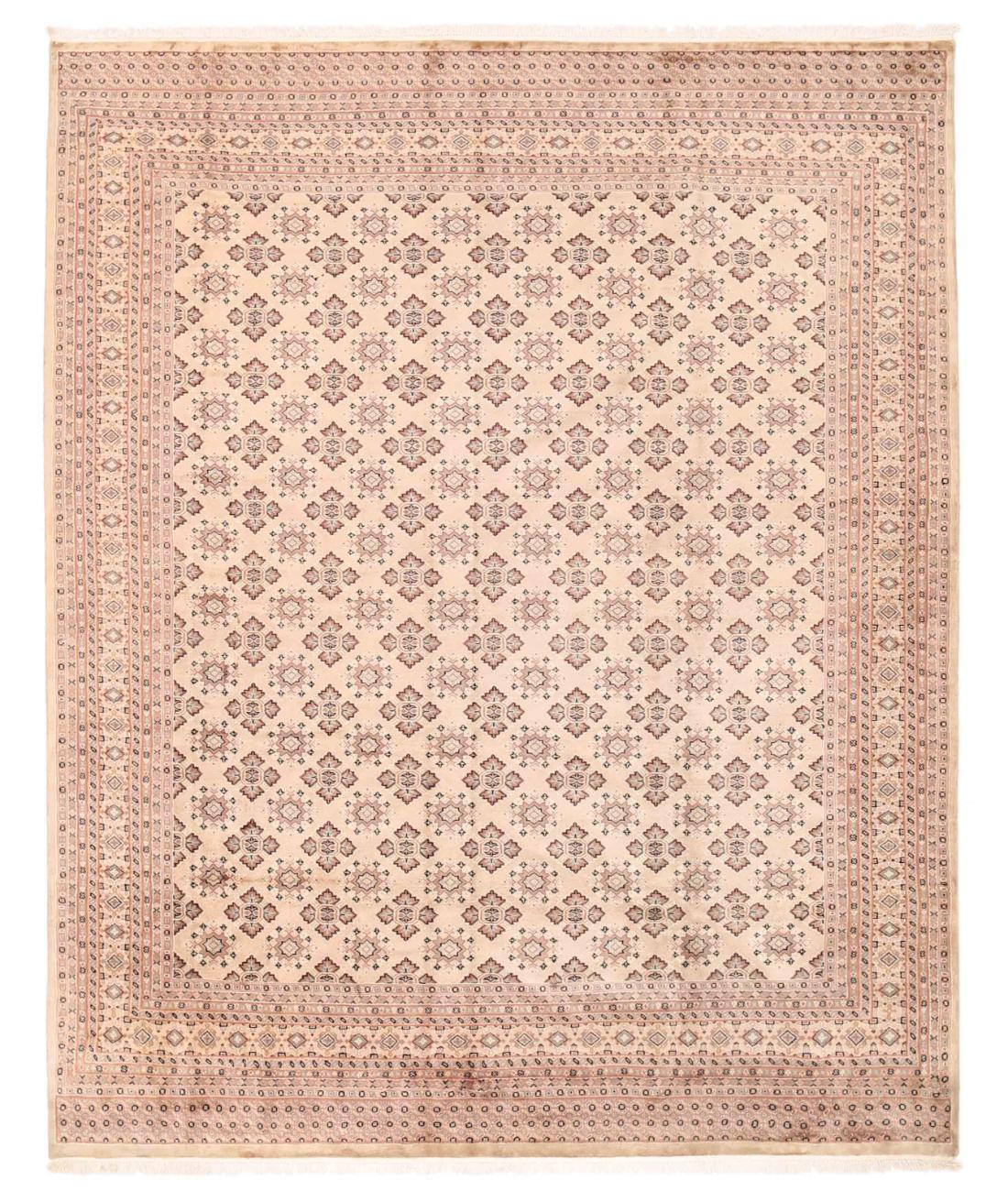 Hand Knotted Tribal Bokhara Wool Rug - 8'5'' x 10'1'' 8' 5" X 10' 1" ( 257 X 307 ) / Beige / Rust