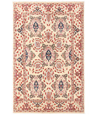 Hand Knotted Ziegler Farhan Wool Rug - 5'8'' x 8'11'' 5' 8" X 8' 11" ( 173 X 272 ) / Ivory / Blue