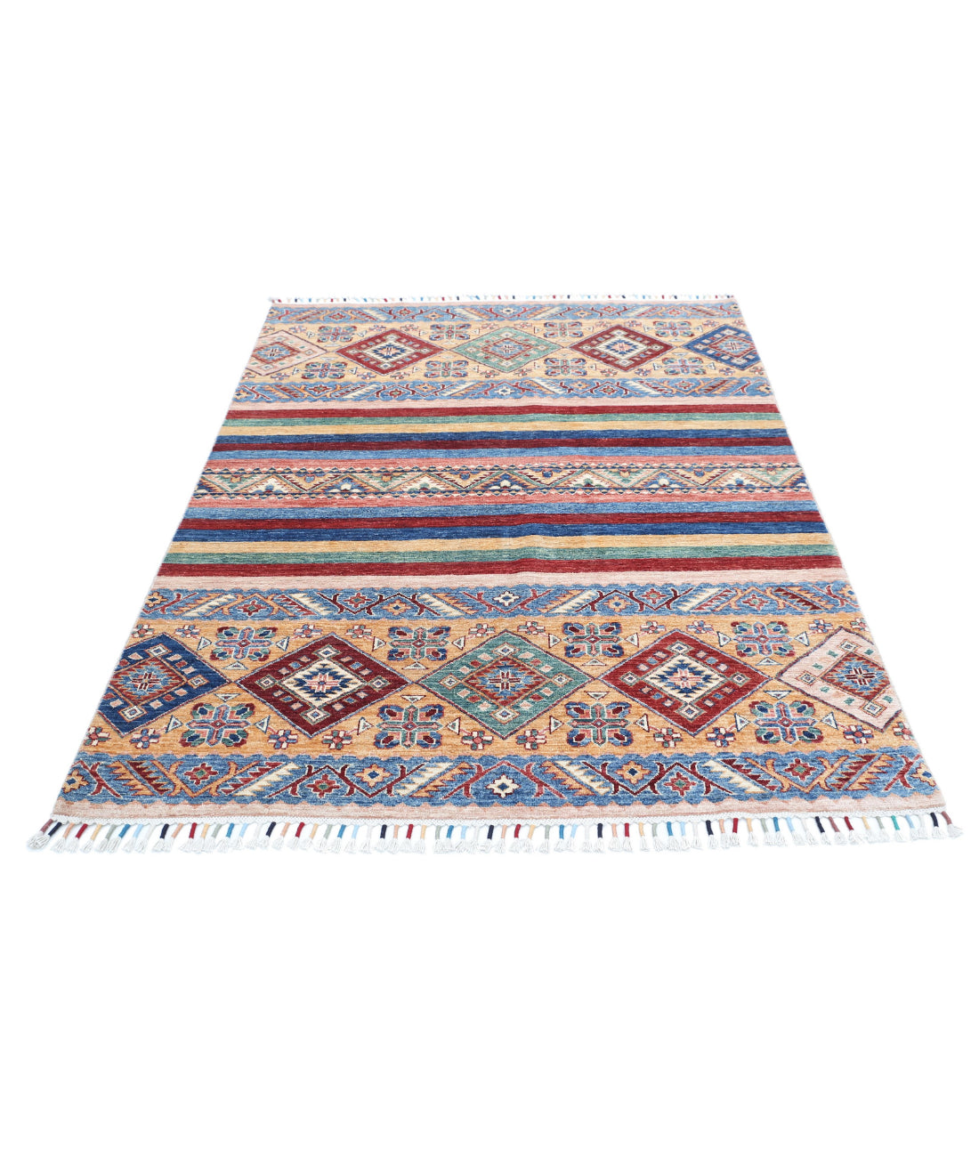 Khurjeen 4'9'' X 6'6'' Hand-Knotted Wool Rug 4'9'' x 6'6'' (143 X 195) / Multi / Multi