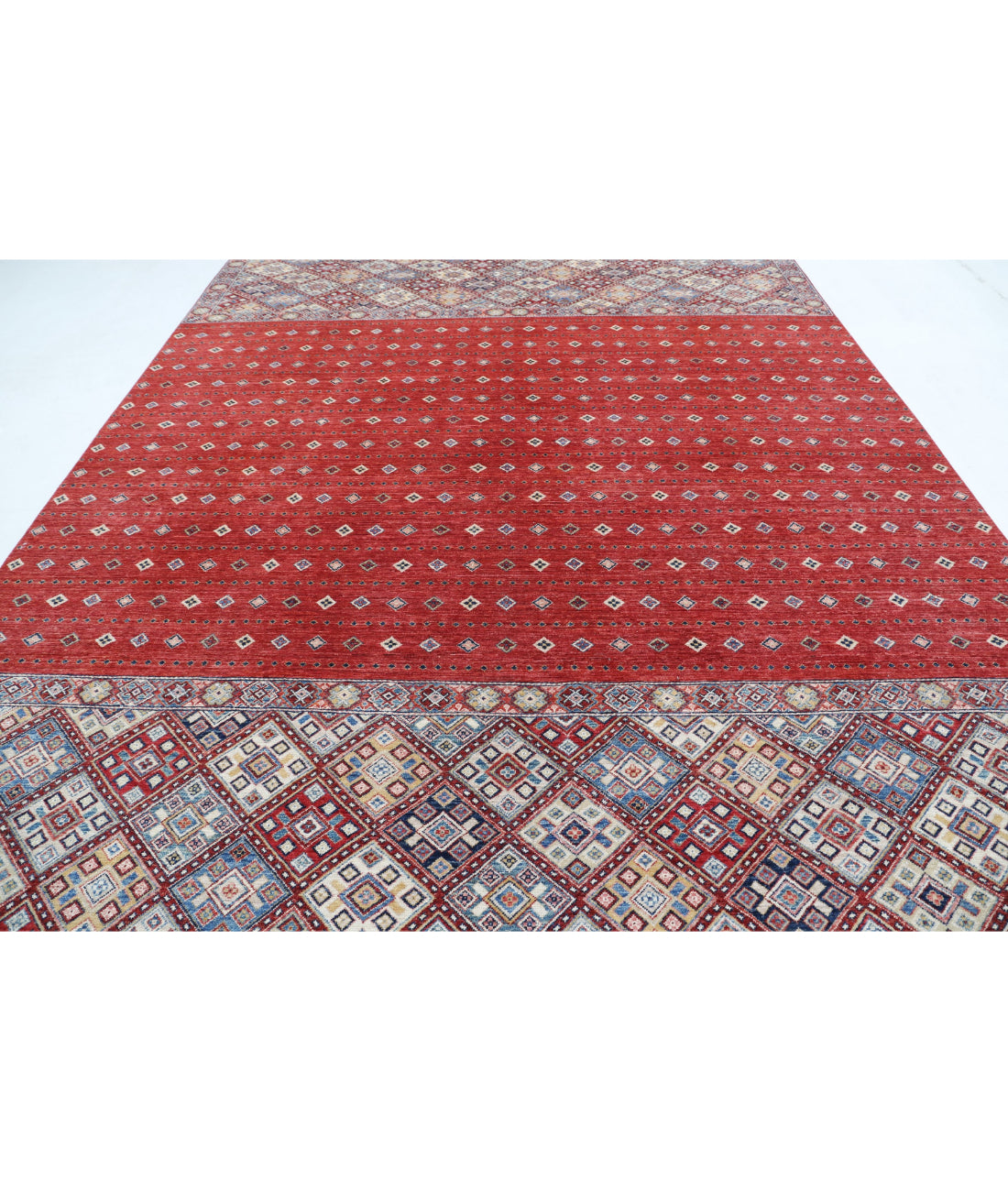 Khurjeen 9'7'' X 13'6'' Hand-Knotted Wool Rug 9'7'' x 13'6'' (288 X 405) / Red / Multi