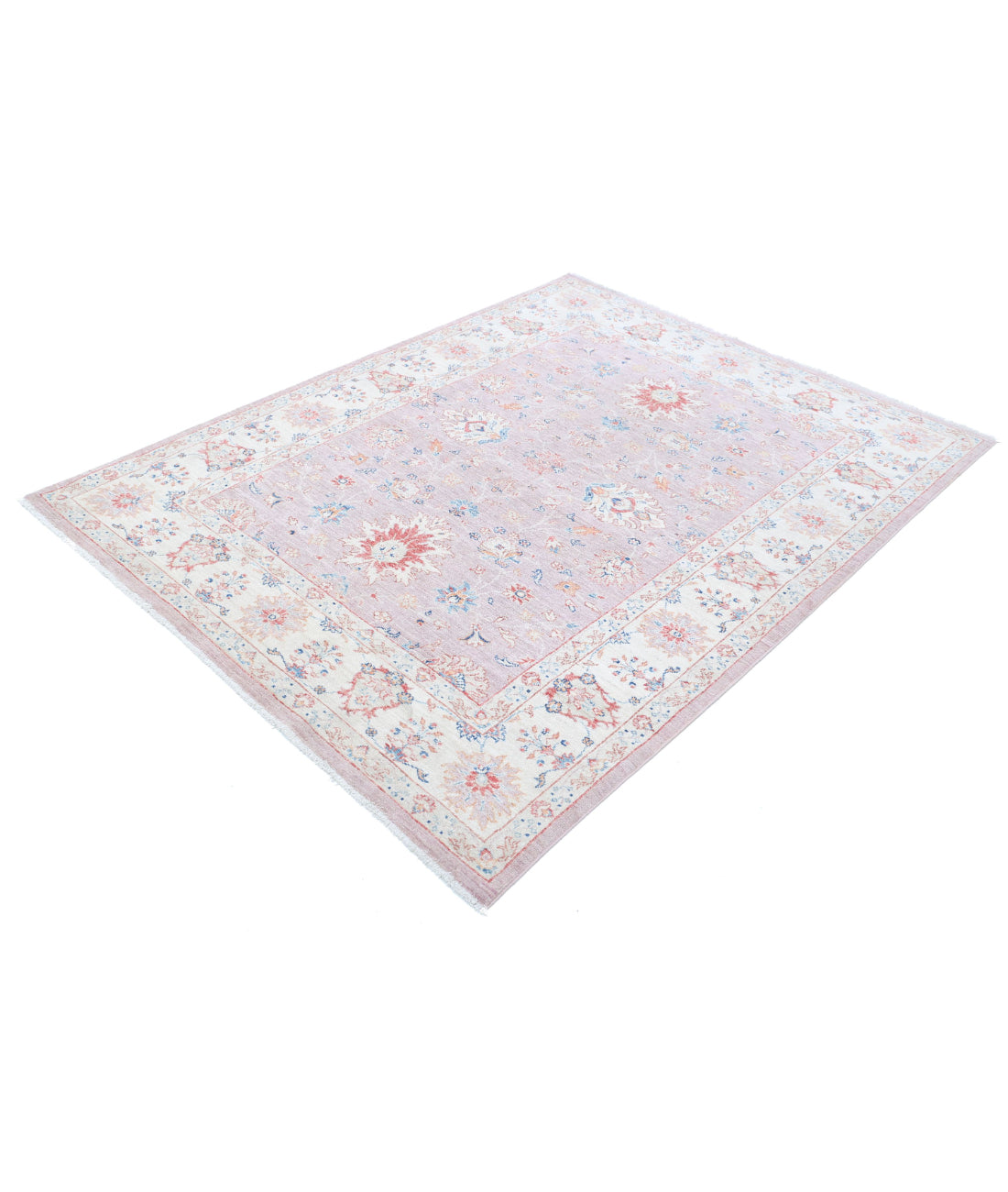 Ziegler 4'11'' X 6'6'' Hand-Knotted Wool Rug 4'11'' x 6'6'' (148 X 195) / Peach / Ivory