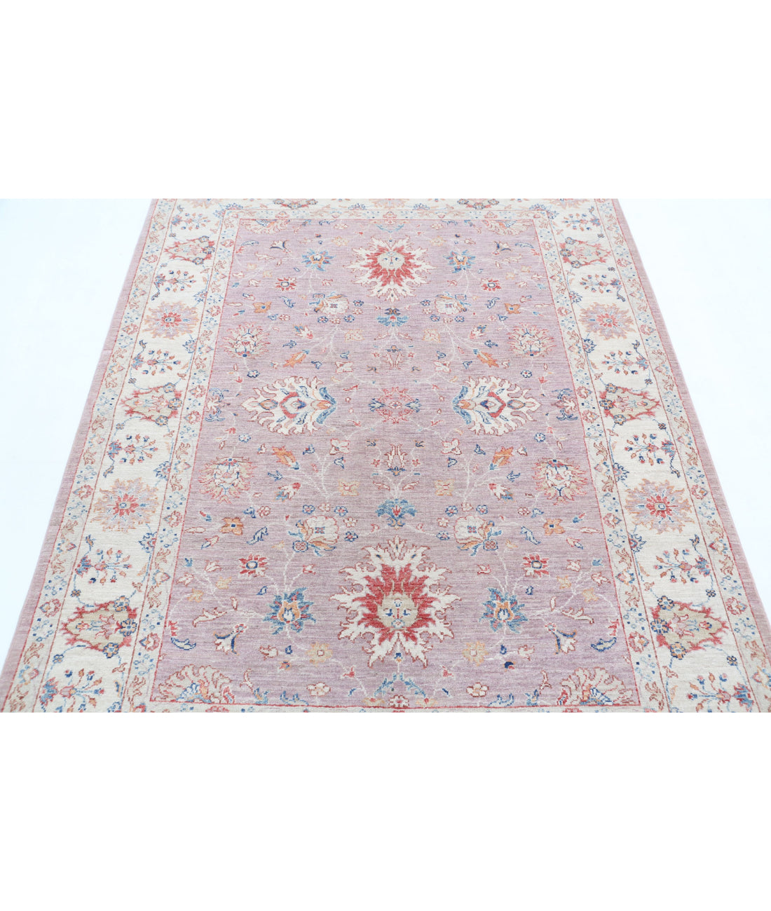 Ziegler 4'11'' X 6'6'' Hand-Knotted Wool Rug 4'11'' x 6'6'' (148 X 195) / Peach / Ivory