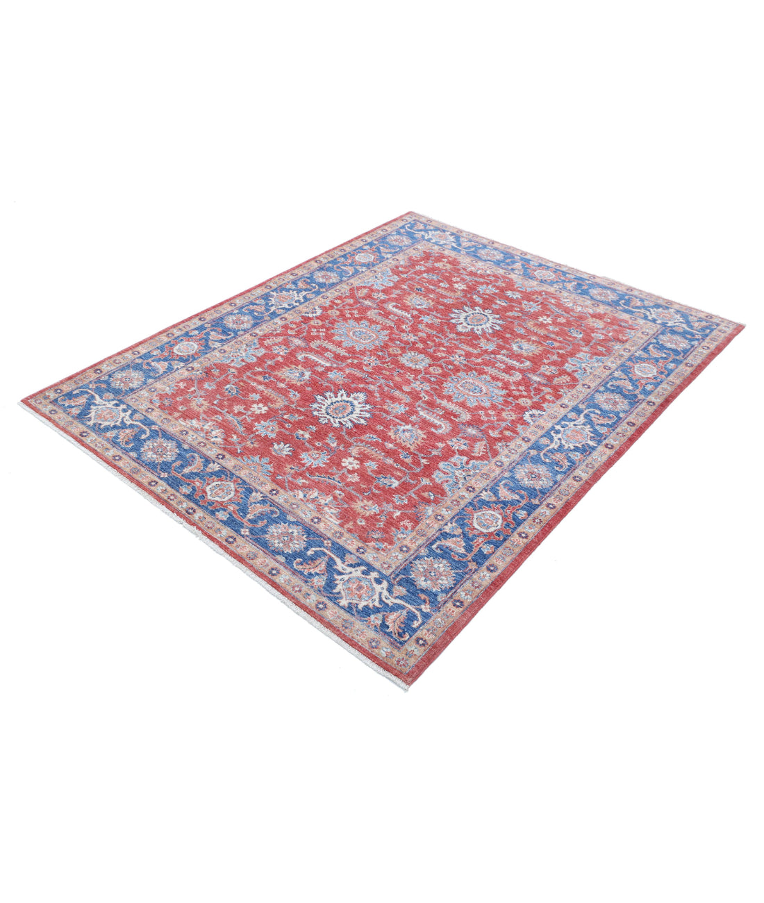 Ziegler 5'0'' X 6'4'' Hand-Knotted Wool Rug 5'0'' x 6'4'' (150 X 190) / Red / Blue