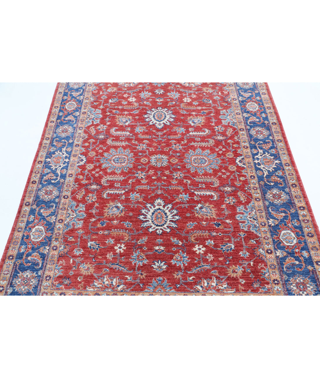 Ziegler 5'0'' X 6'4'' Hand-Knotted Wool Rug 5'0'' x 6'4'' (150 X 190) / Red / Blue