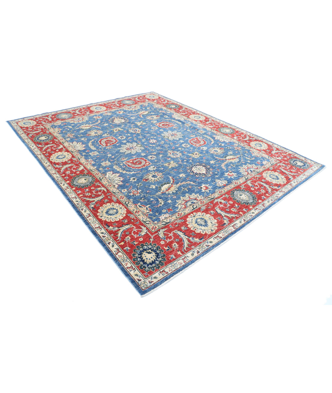 Ziegler 8'1'' X 9'11'' Hand-Knotted Wool Rug 8'1'' x 9'11'' (243 X 298) / Blue / Red