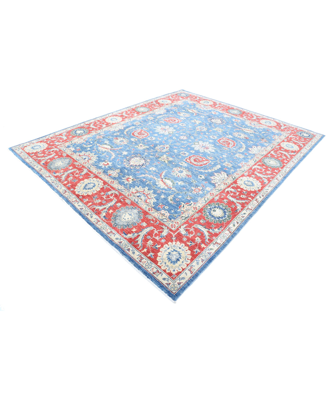 Ziegler 8'1'' X 9'11'' Hand-Knotted Wool Rug 8'1'' x 9'11'' (243 X 298) / Blue / Red