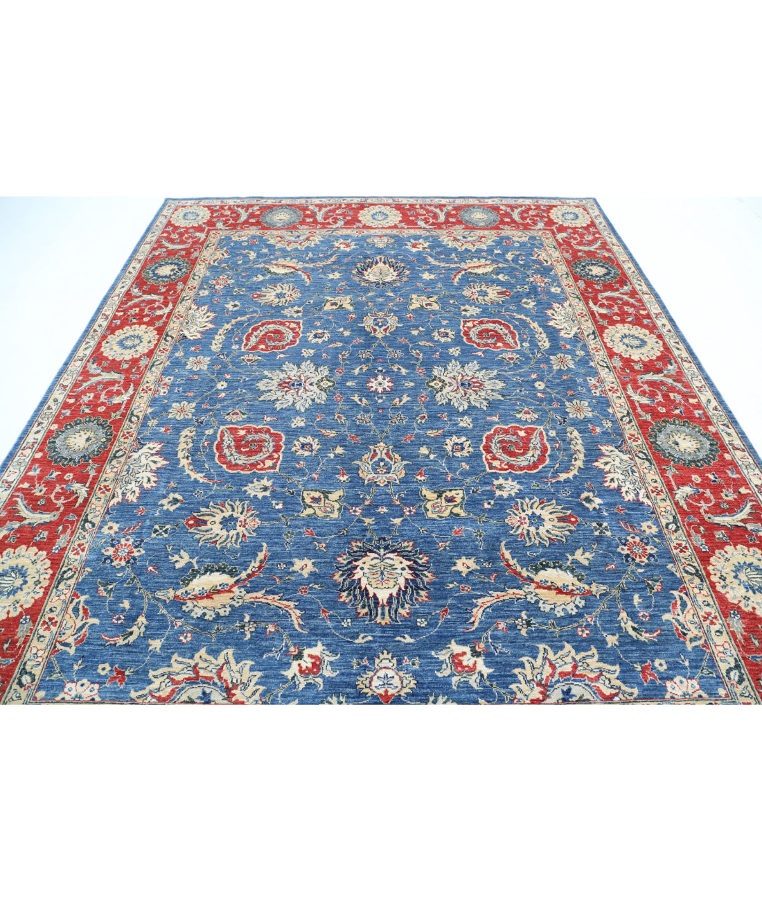 Ziegler 8'1'' X 9'11'' Hand-Knotted Wool Rug 8'1'' x 9'11'' (243 X 298) / Blue / Red