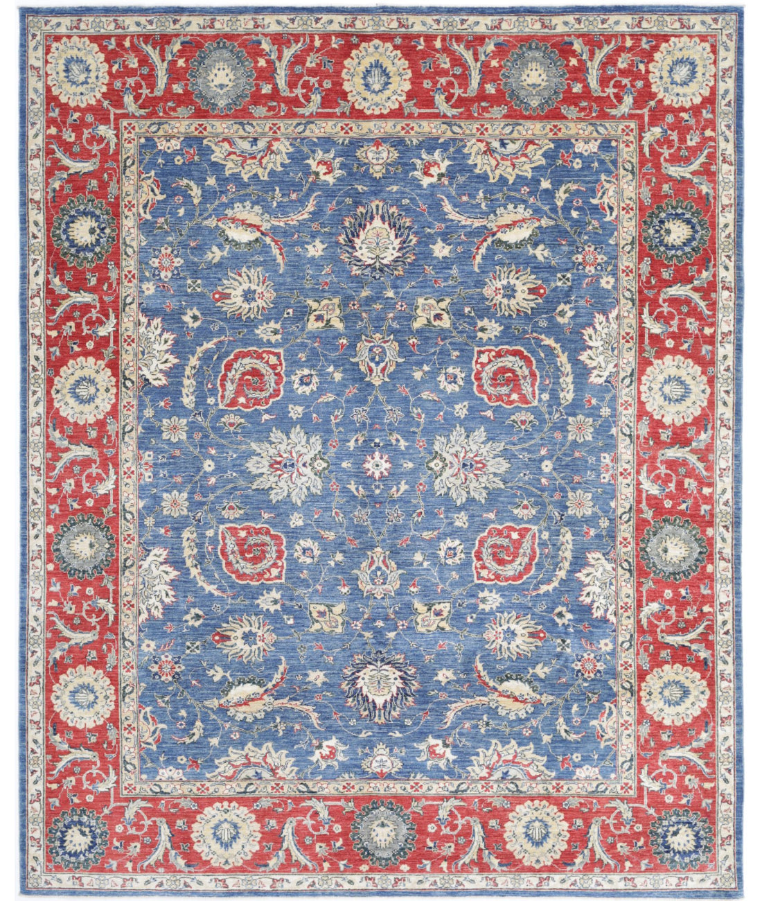 Ziegler 8'1'' X 9'11'' Hand-Knotted Wool Rug 8'1'' x 9'11'' (243 X 298) / Blue / Red