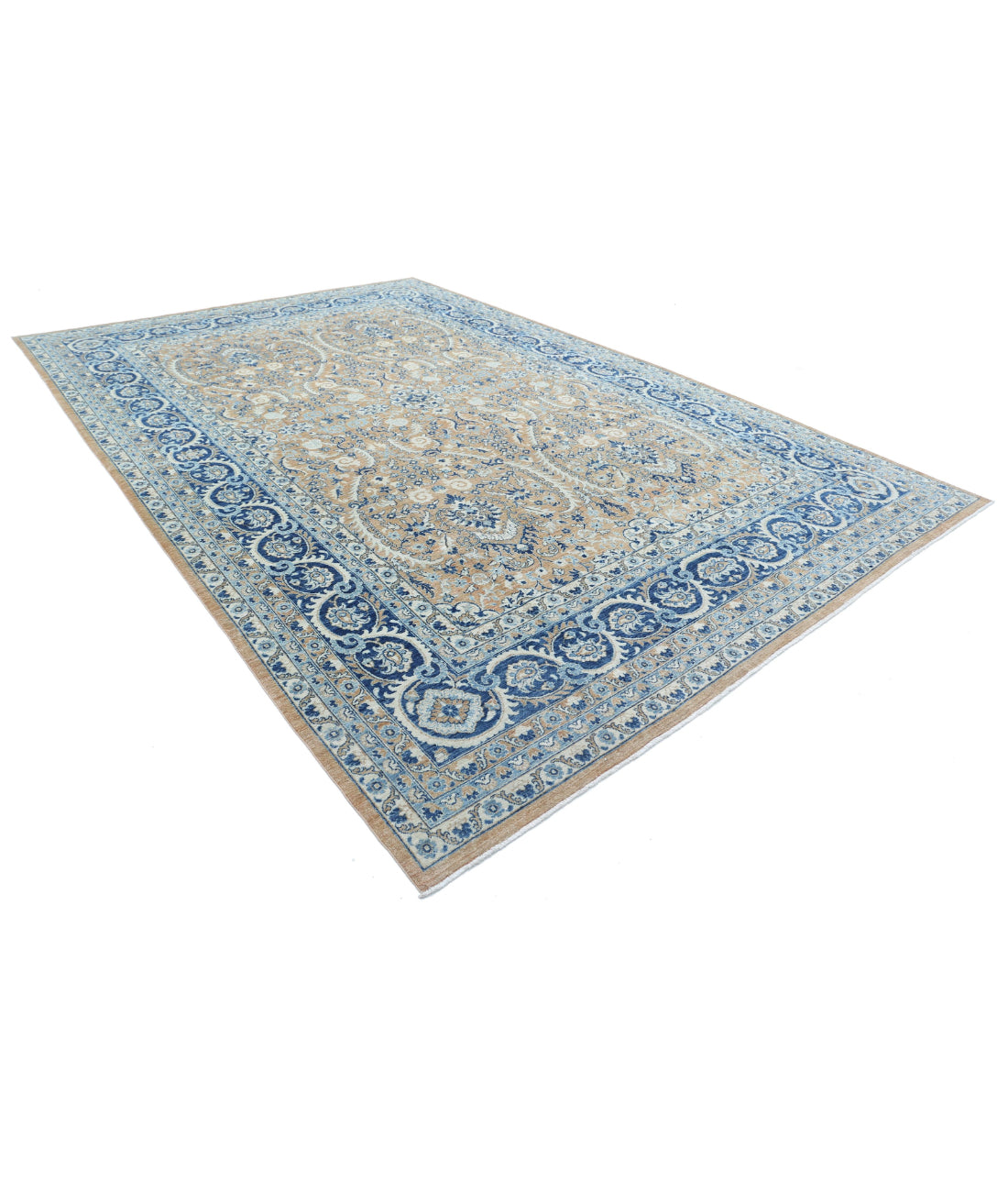 Ziegler 9'6'' X 14'2'' Hand-Knotted Wool Rug 9'6'' x 14'2'' (285 X 425) / Taupe / Blue