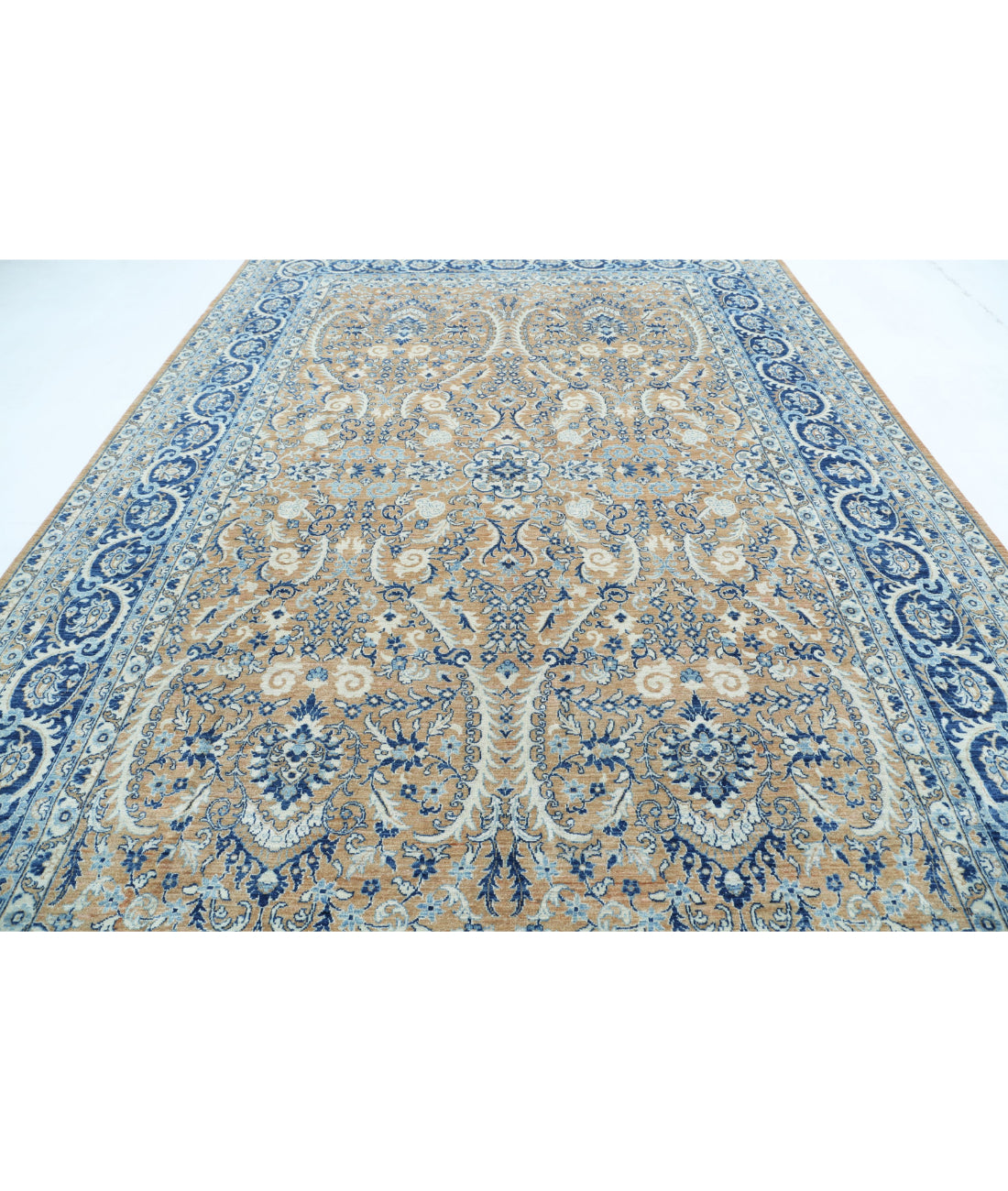 Ziegler 9'6'' X 14'2'' Hand-Knotted Wool Rug 9'6'' x 14'2'' (285 X 425) / Taupe / Blue