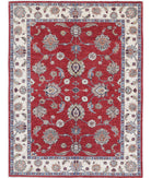 Ziegler 5'0'' X 6'7'' Hand-Knotted Wool Rug 5'0'' x 6'7'' (150 X 198) / Red / Ivory