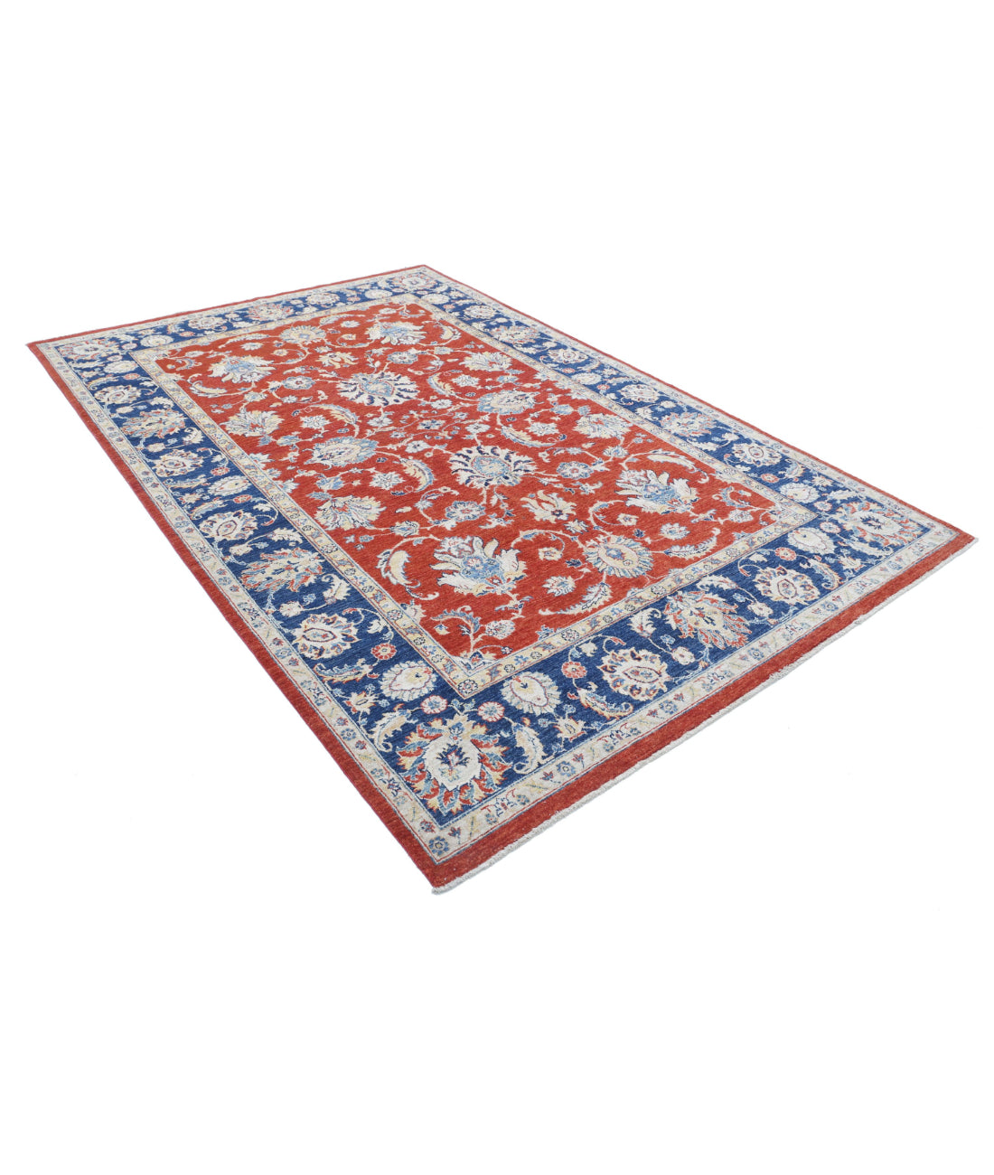 Ziegler 6'4'' X 9'6'' Hand-Knotted Wool Rug 6'4'' x 9'6'' (190 X 285) / Red / Blue