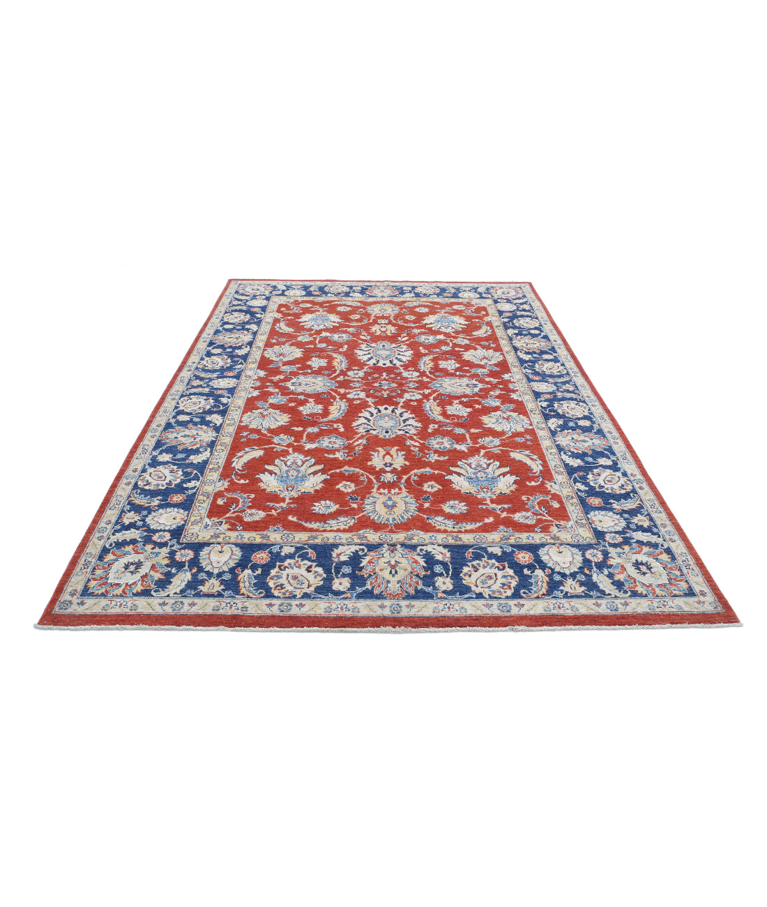 Ziegler 6'4'' X 9'6'' Hand-Knotted Wool Rug 6'4'' x 9'6'' (190 X 285) / Red / Blue