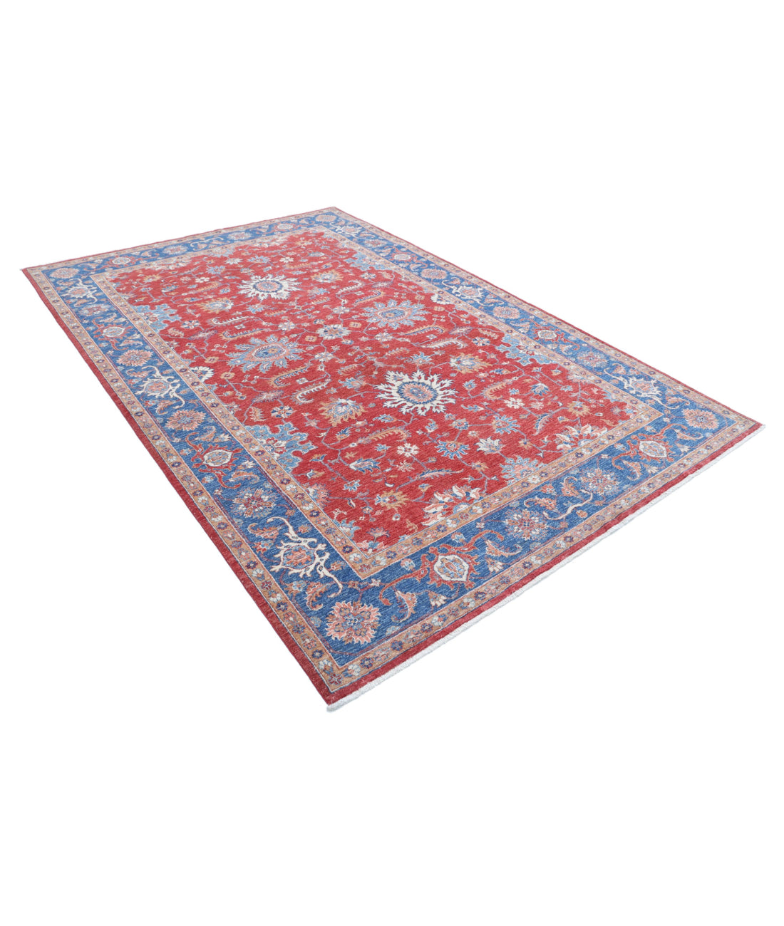 Ziegler 6'8'' X 9'10'' Hand-Knotted Wool Rug 6'8'' x 9'10'' (200 X 295) / Red / Blue