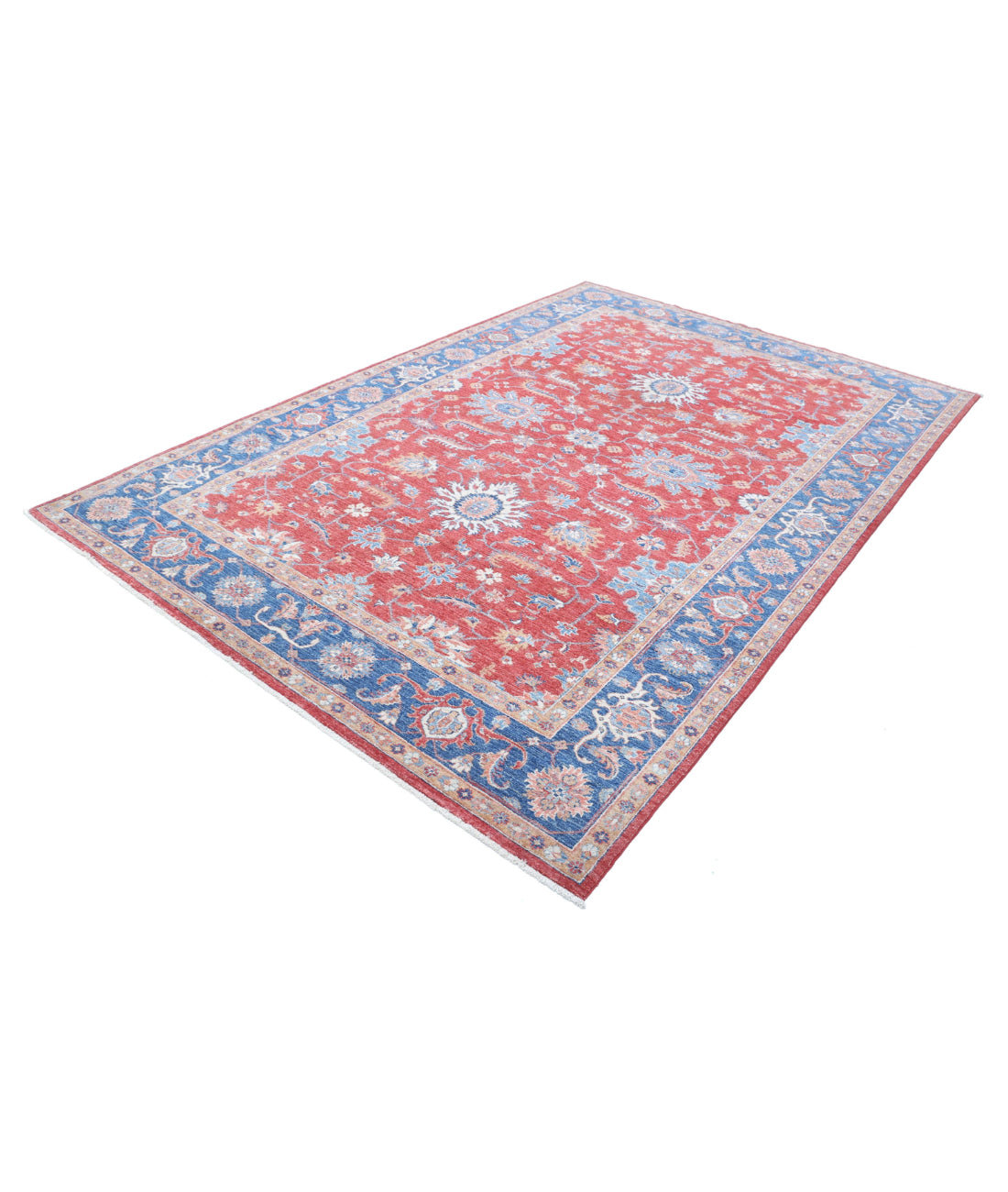 Ziegler 6'8'' X 9'10'' Hand-Knotted Wool Rug 6'8'' x 9'10'' (200 X 295) / Red / Blue