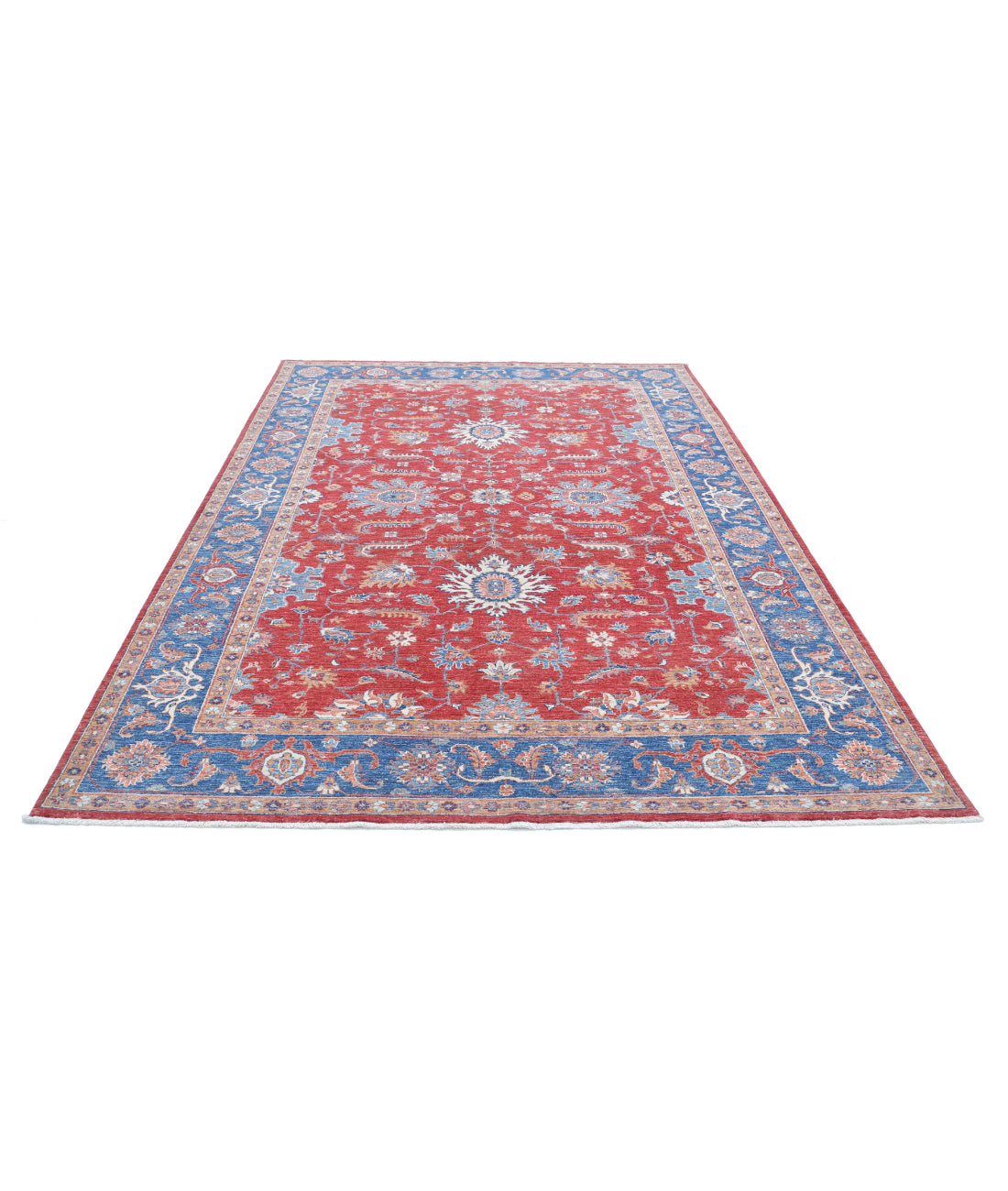 Ziegler 6'8'' X 9'10'' Hand-Knotted Wool Rug 6'8'' x 9'10'' (200 X 295) / Red / Blue