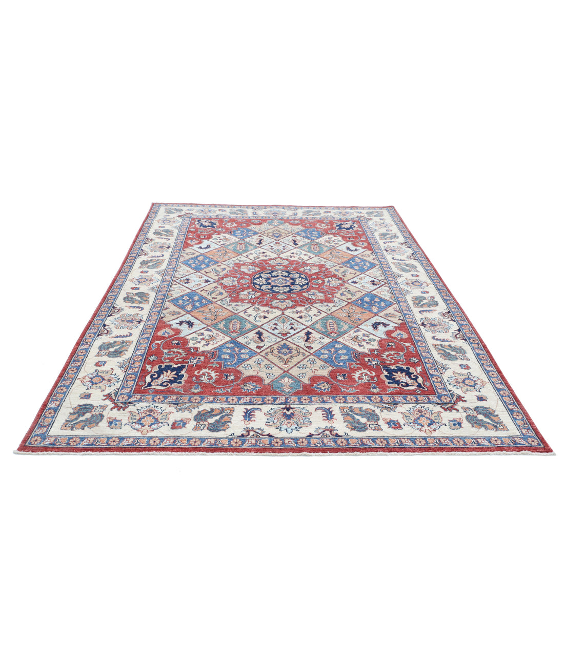 Ziegler 6'7'' X 9'3'' Hand-Knotted Wool Rug 6'7'' x 9'3'' (198 X 278) / Red / Ivory