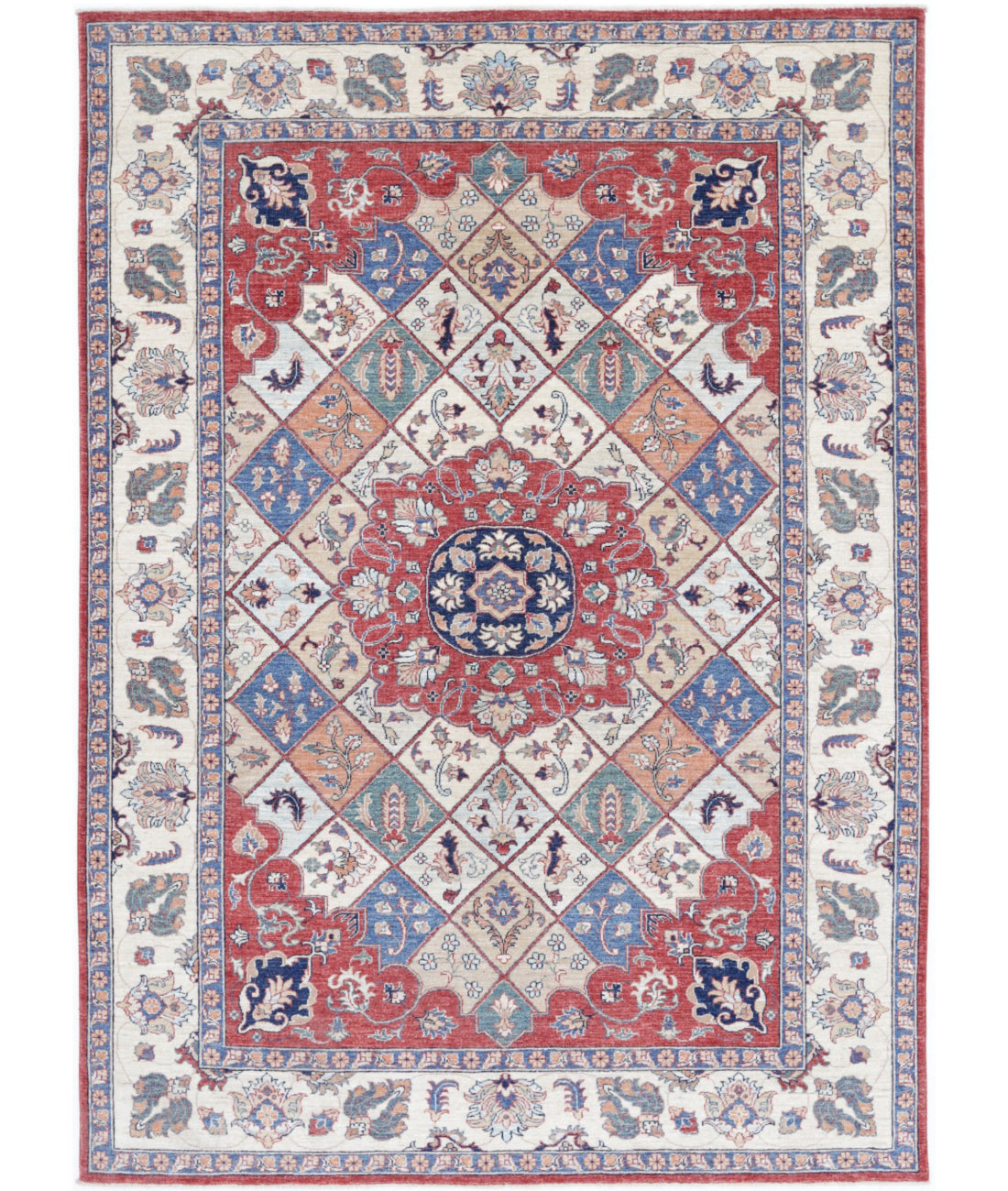 Ziegler 6'7'' X 9'3'' Hand-Knotted Wool Rug 6'7'' x 9'3'' (198 X 278) / Red / Ivory