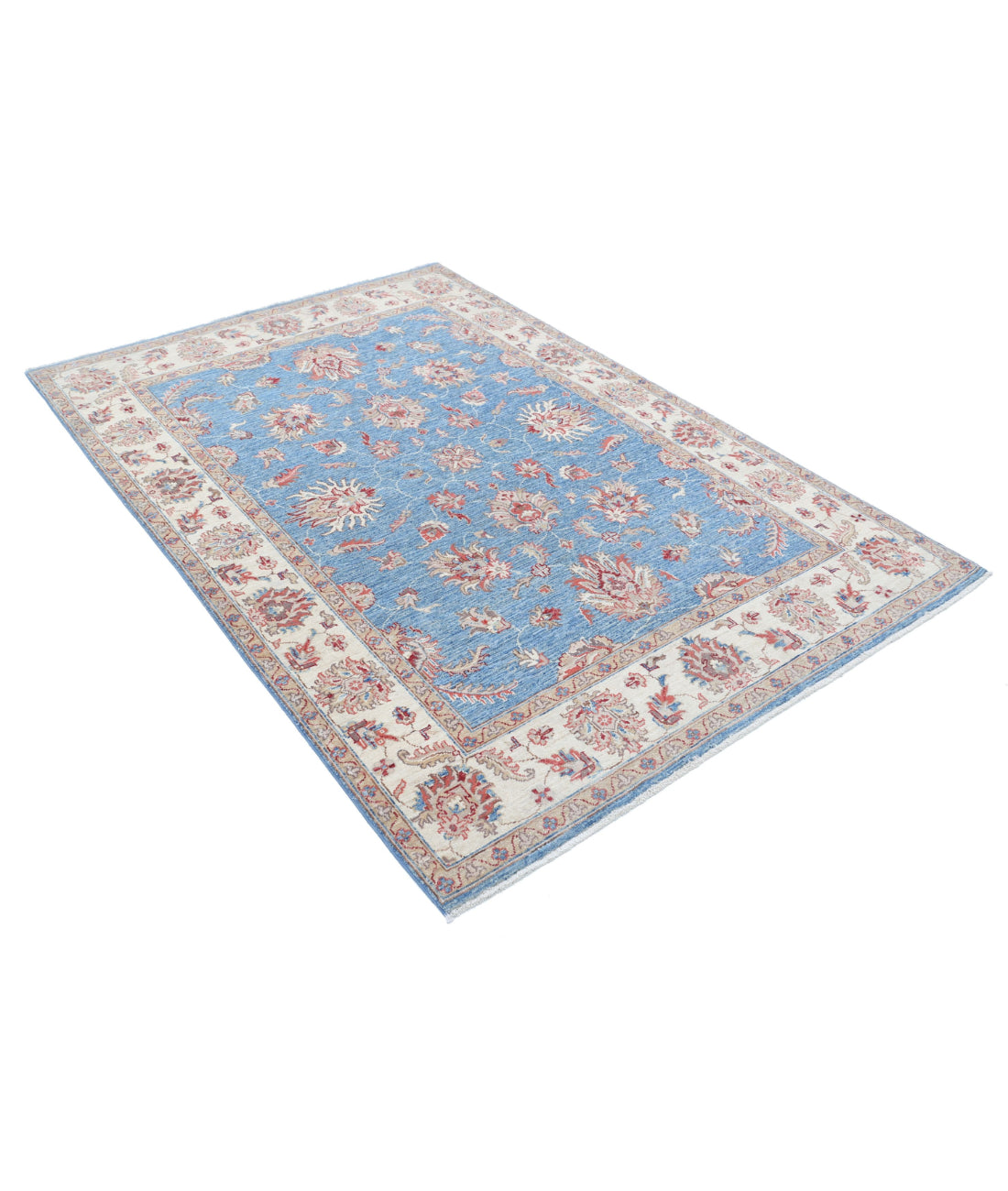 Ziegler 4'10'' X 6'11'' Hand-Knotted Wool Rug 4'10'' x 6'11'' (145 X 208) / Blue / Ivory