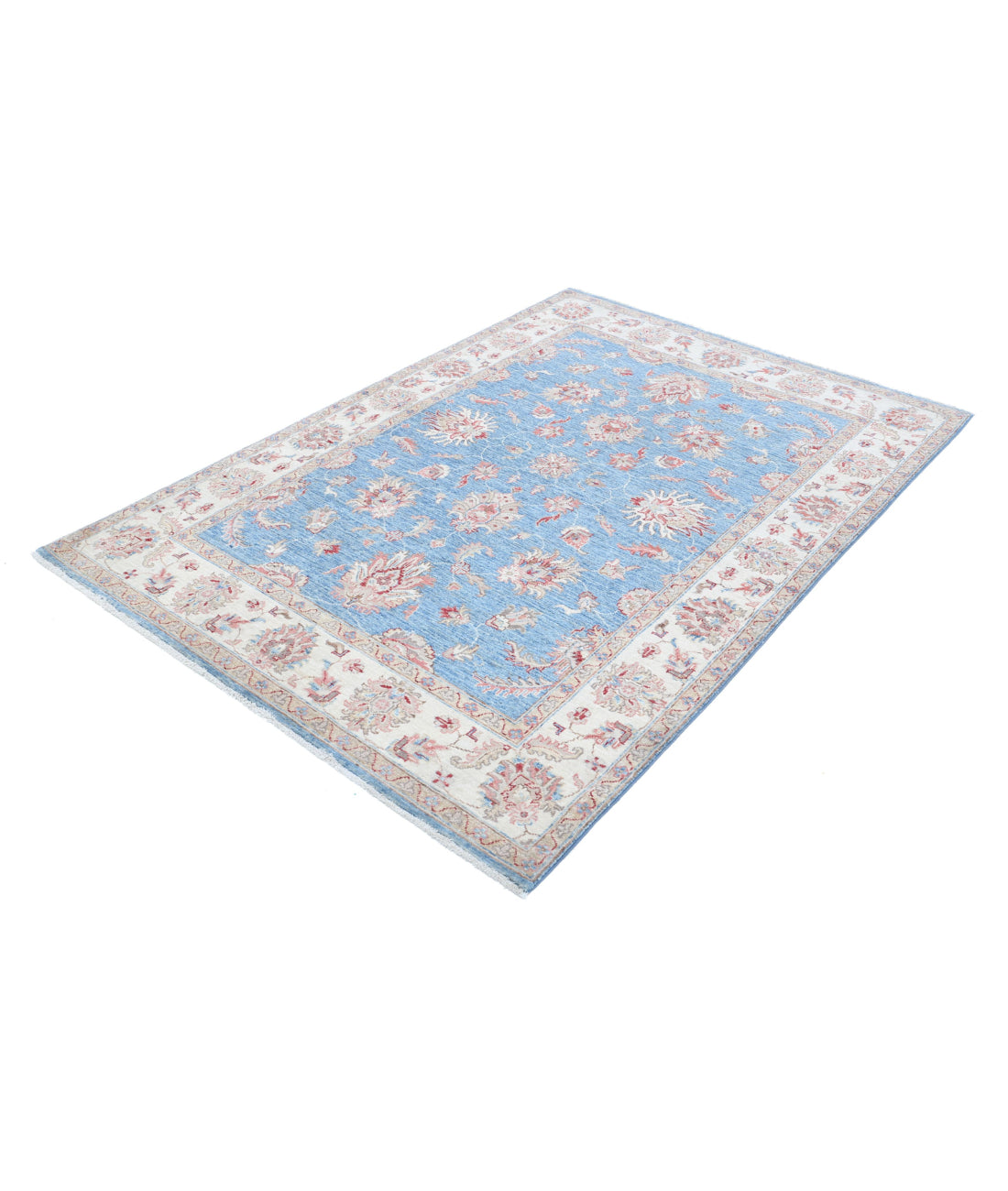 Ziegler 4'10'' X 6'11'' Hand-Knotted Wool Rug 4'10'' x 6'11'' (145 X 208) / Blue / Ivory