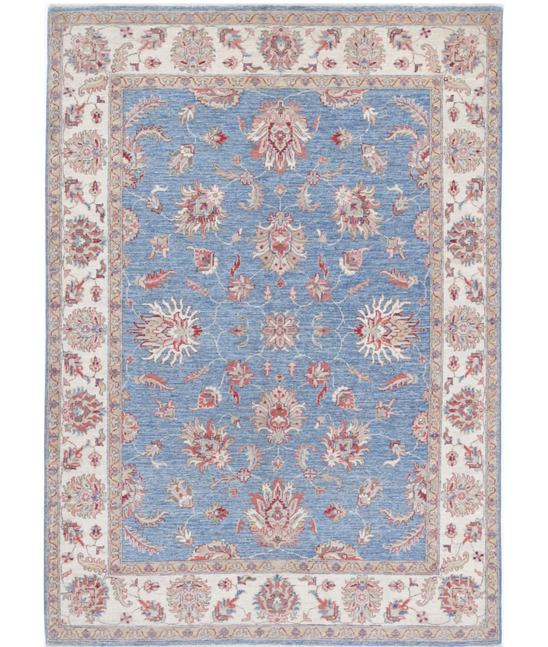 Ziegler 4'10'' X 6'11'' Hand-Knotted Wool Rug 4'10'' x 6'11'' (145 X 208) / Blue / Ivory