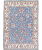 Ziegler 4'10'' X 6'11'' Hand-Knotted Wool Rug 4'10'' x 6'11'' (145 X 208) / Blue / Ivory