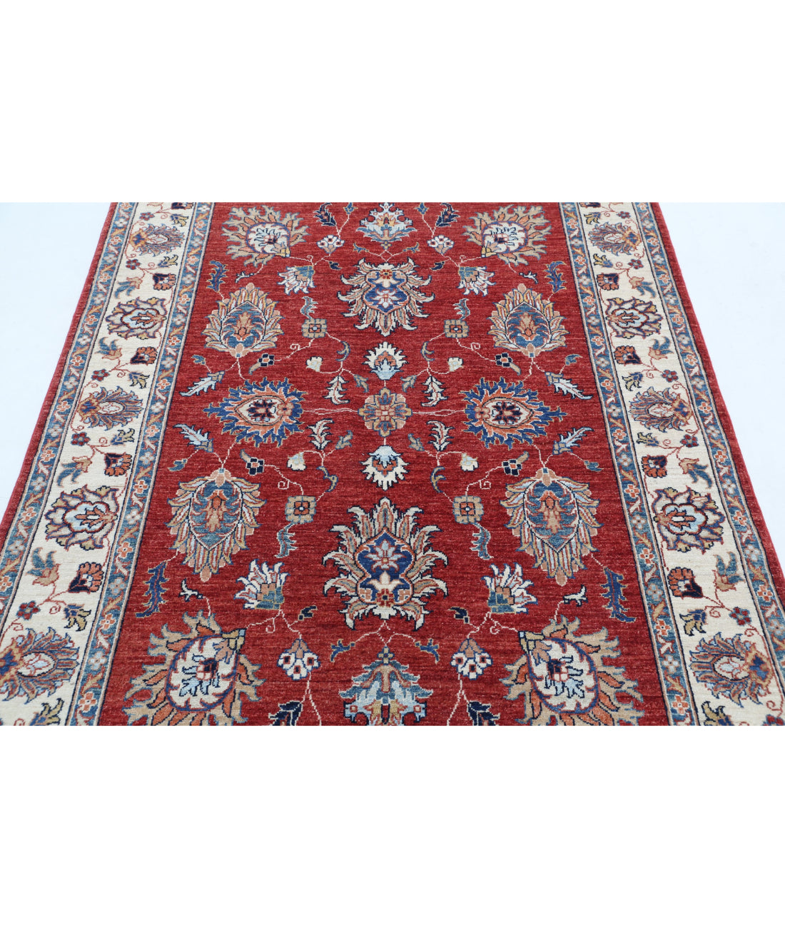 Ziegler 4'10'' X 6'6'' Hand-Knotted Wool Rug 4'10'' x 6'6'' (145 X 195) / Red / Ivory