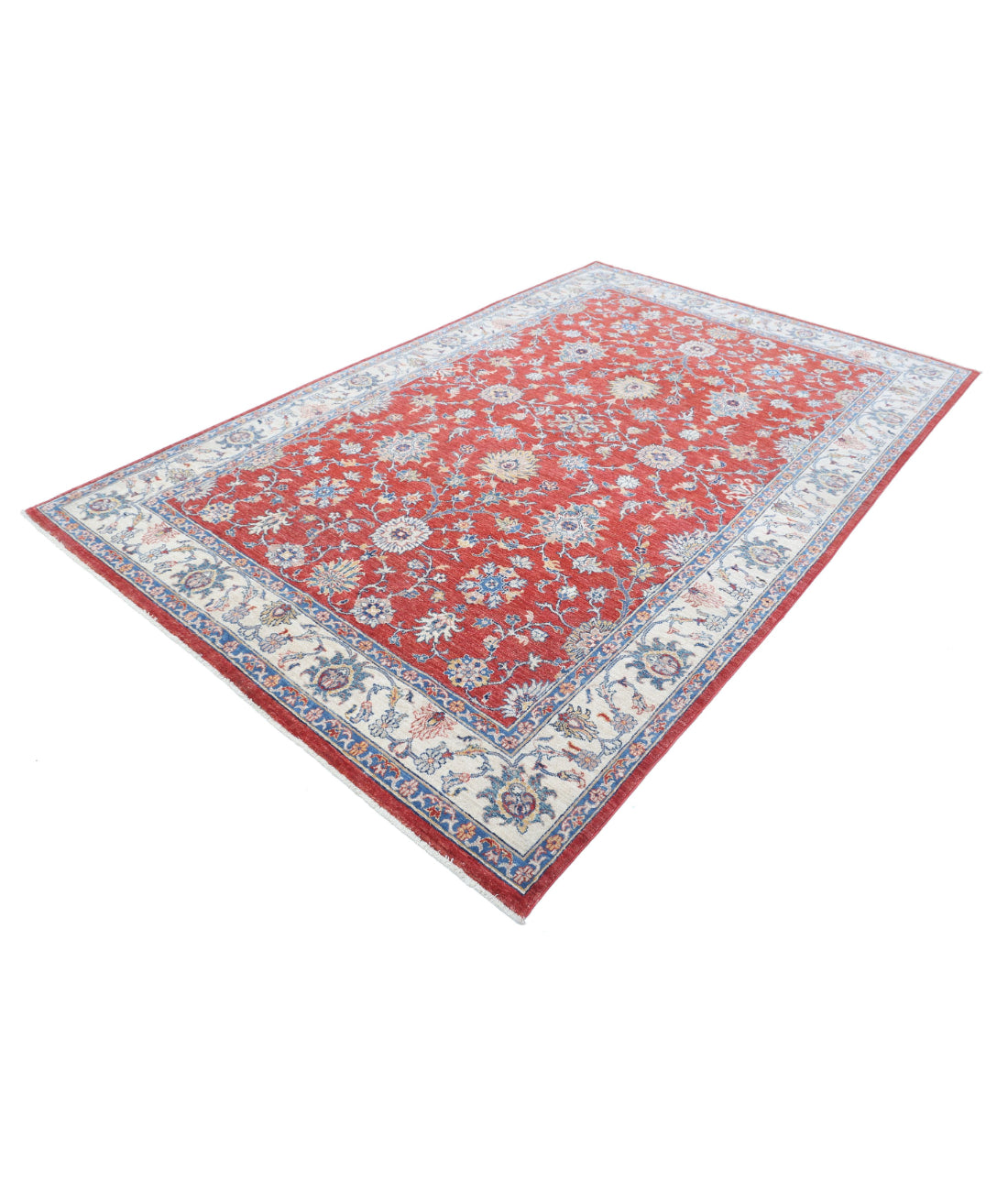 Ziegler 6'5'' X 9'9'' Hand-Knotted Wool Rug 6'5'' x 9'9'' (193 X 293) / Red / Ivory