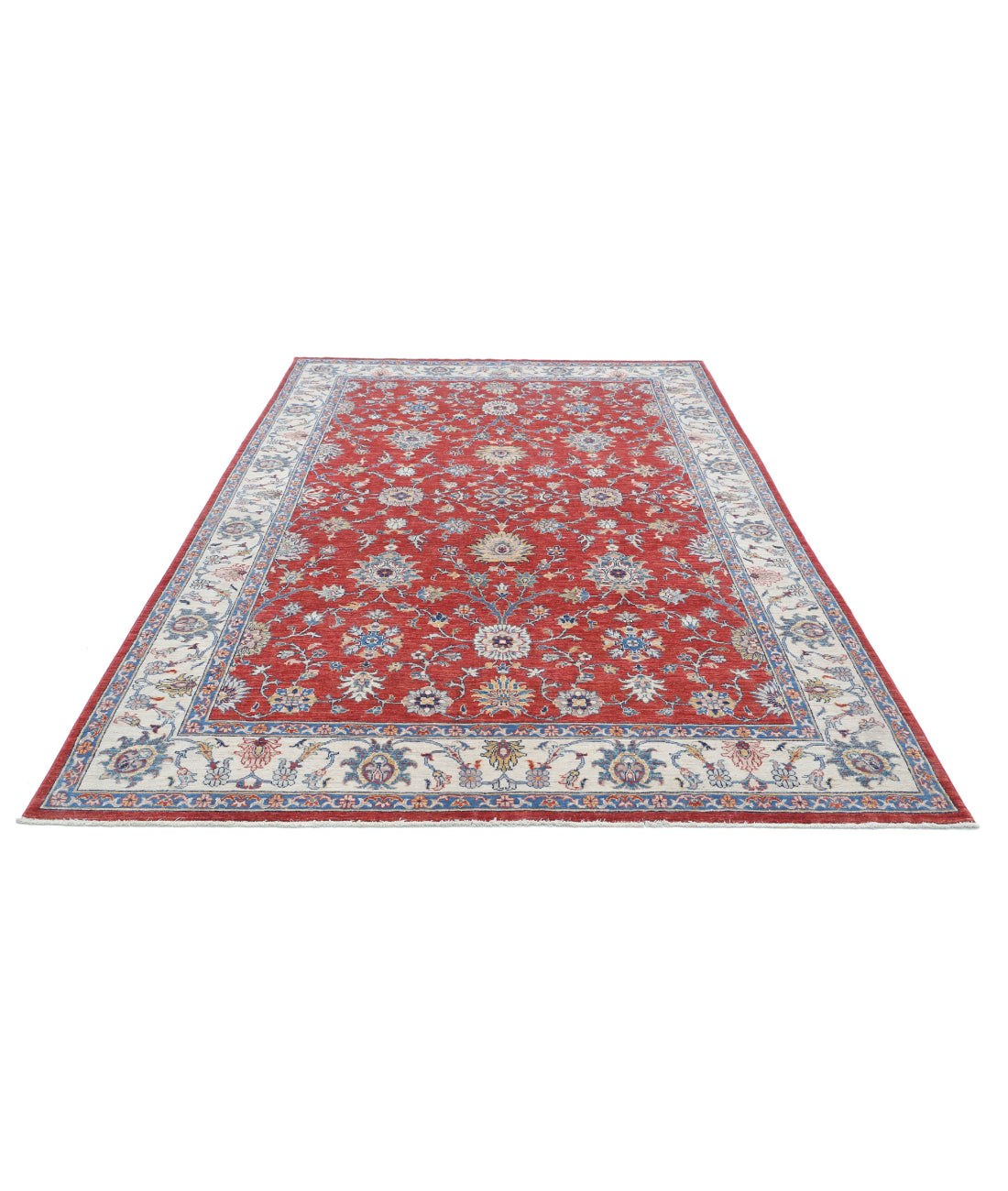 Ziegler 6'5'' X 9'9'' Hand-Knotted Wool Rug 6'5'' x 9'9'' (193 X 293) / Red / Ivory