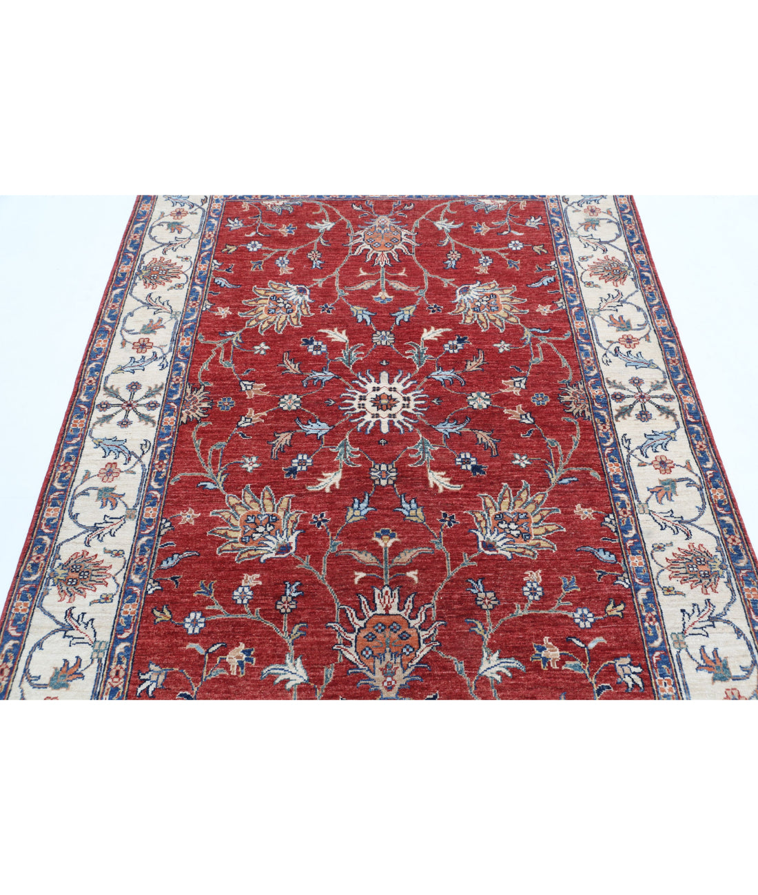 Ziegler 4'10'' X 6'9'' Hand-Knotted Wool Rug 4'10'' x 6'9'' (145 X 203) / Red / Ivory