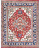 Heriz 7'11'' X 9'9'' Hand-Knotted Wool Rug 7'11'' x 9'9'' (238 X 293) / Purple / Blue